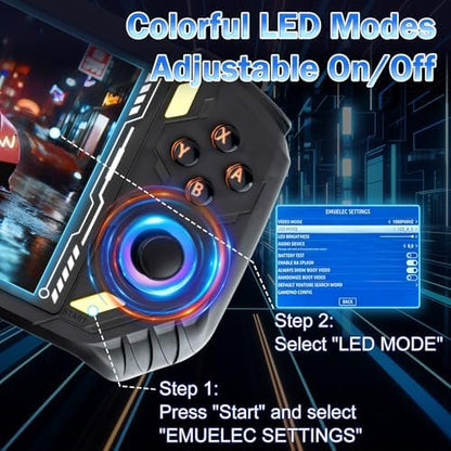 Rhesusco RG56PRO handheld game console with 7-color LED light effect