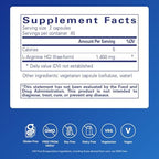Pure Encapsulations L-Arginine supplement label ingredients panel