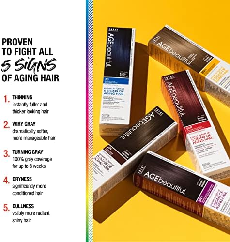 AGE beautiful permanent hair color mixing instructions on the side panel
