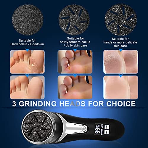 Side profile of the ergonomic electric callus remover showing the power button and grip.