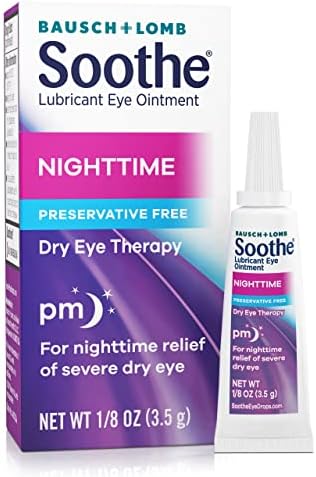 Soothe preservative free eye ointment tubes showing sterile packaging for sensitive eyes.