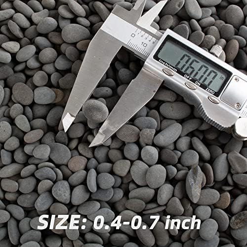 Three pound bag of natural black landscape rocks for gardening