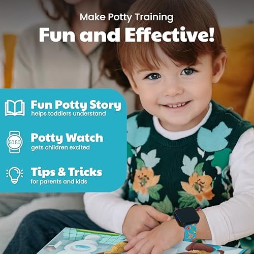 Potty Training Watch & Board Book for Kids – A Water Resistant Potty Reminder Device for Boys & Girls - Train Your Toddler with Fun Musical or Vibration Reminders and Printed Board Book (Dinosaur) - Image 4