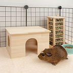 Niteangel natural pine timber pet house flat roof platform