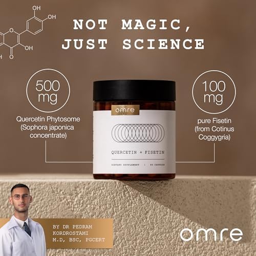 Omre Quercetin Phytosome and Fisetin capsules ingredient label