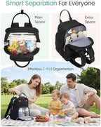 Qualyphant twin diaper bag backpack displaying insulated bottle pockets