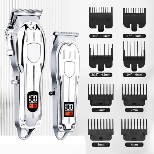 Soieho cordless beard trimmer set showcasing the 8 guide combs and styling accessories