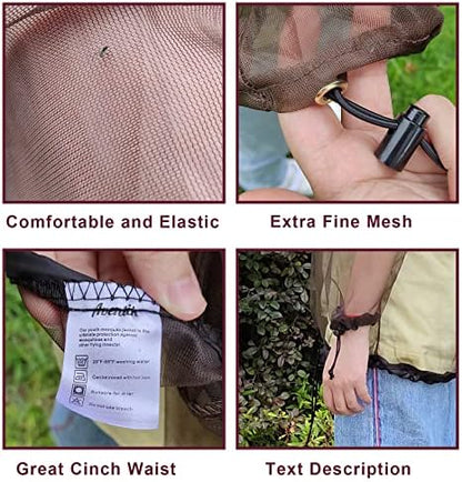 Aventik mosquito suit demonstrating drawstring waist fit