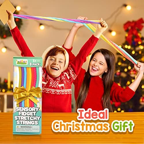 Stretchy fidget noodles demonstrating durability and length