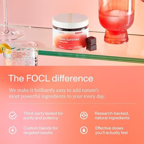 Premium FOCL non-GMO wellness supplement container for adult stress support