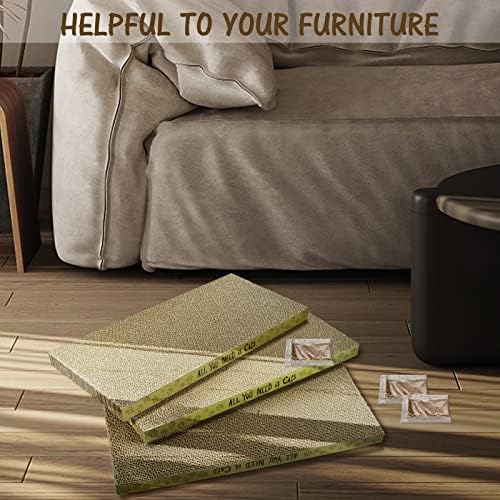 AccEncyc dual sided indoor cat scratching board being flipped over