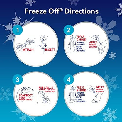 Instructions diagram for activating the Compound W Freeze Off aerosol canister.