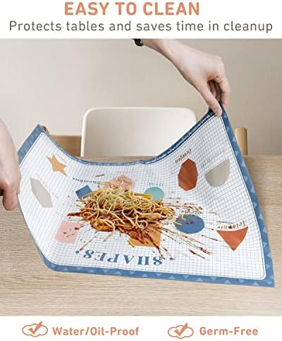 Toddler using the bpa free educational placemat for travel and dining