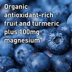 Post workout recovery drink with organic tart cherry turmeric blueberry antioxidant blend