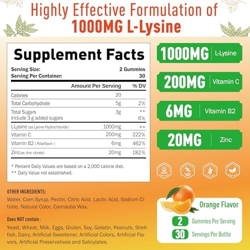 Sugawita L-Lysine cold sore supplement bottle