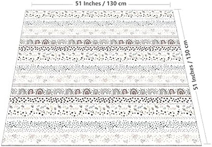 Womumon waterproof splash mat spread out on hardwood floor showing large coverage size