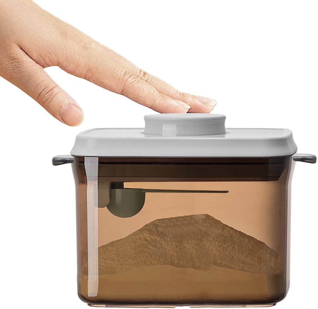 Ankou airtight formula container 1000ml dark brown front view for baby milk powder storage.