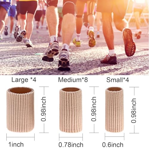 Soft gel lined fabric toe tubes in three different sizes