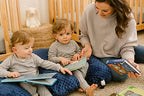 Twin Z nursing pillow used for tandem breastfeeding