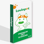 Complete packaging and full presentation of LovinPet curved pet grooming scissors.