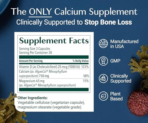 AlgaeCal plant based mineral supplement cap and seal