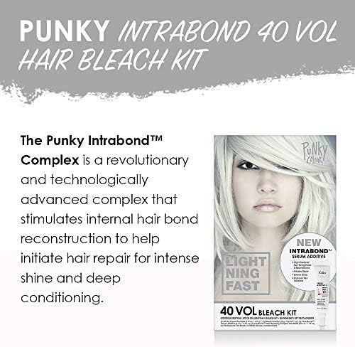 Complete five piece Punky Colour Intrabond blonde lifting system showing tint brush and protective gloves
