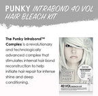 Complete five piece Punky Colour Intrabond blonde lifting system showing tint brush and protective gloves