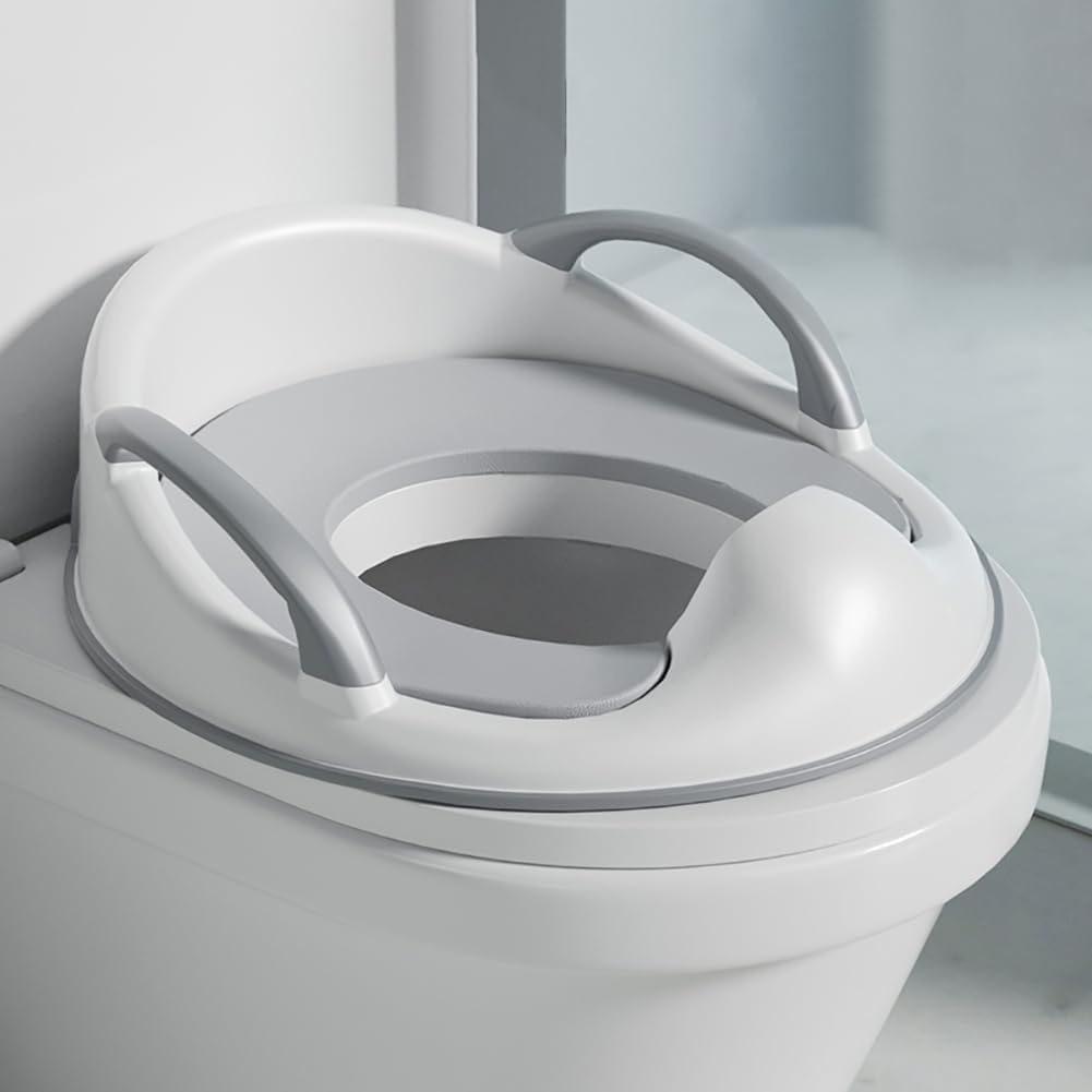 PandaEar baby toddler potty training toilet seat front view on an adult toilet