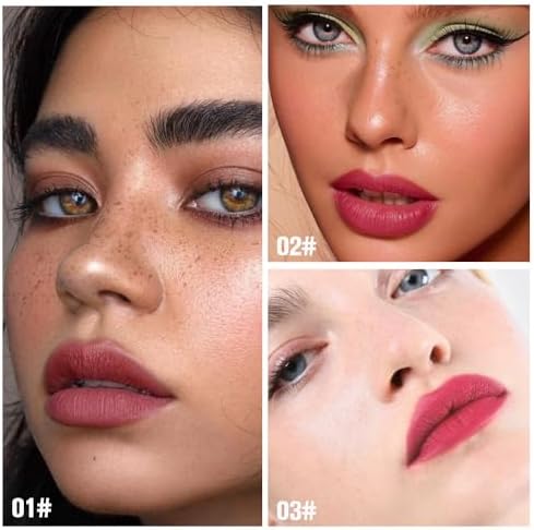 evpct 3Pcs Peel Off Lip Stain Tints, Maroon Mauve Red Matte Liquid Lipstick Lip Stain Long Lasting Waterproof for Women, Non-stick Cup Lipstick Peel Off Highly Pigmented Smudge-proof, 01# & 02# & 03# - Image 3