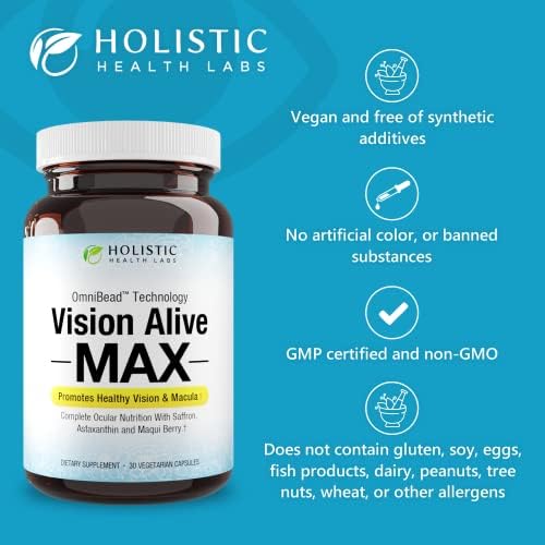 Holistic Health Labs Vision Alive Max eye supplement box and bottle