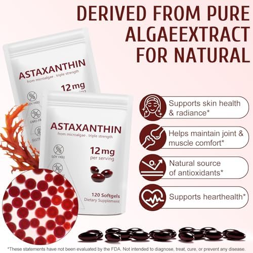 Astaxanthin antioxidant supplement pouch side angle