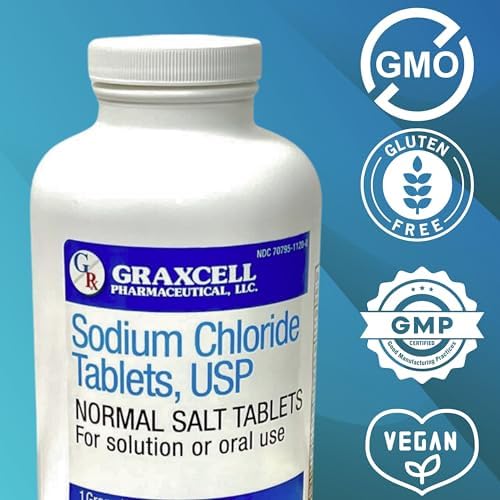 Authentic Graxcell 15.4 grains electrolyte salt tablets bottle back panel instructions