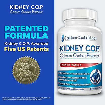 Kidney C.O.P. bottle with 120 capsules count clearly visible