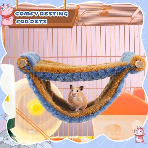 Ferrets and rats resting in soft plush hanging hammock