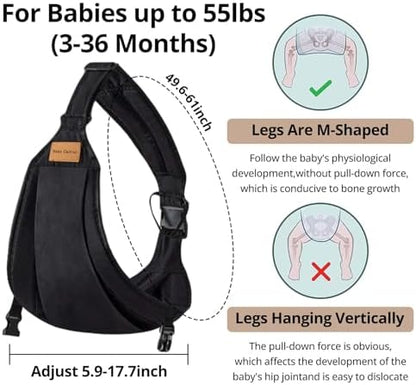 Joyncleon toddler hip seat carrier demonstrating the side carrying position for older infants.