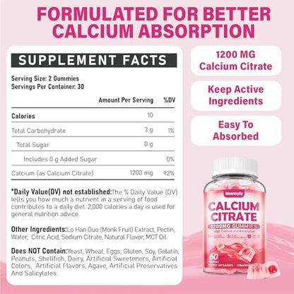 Maennyliy strawberry flavor calcium gummies texture and shape