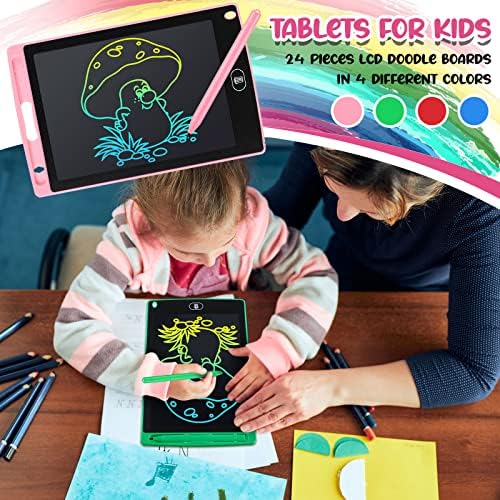 Top view of classic round style LCD writing tablet variety pack