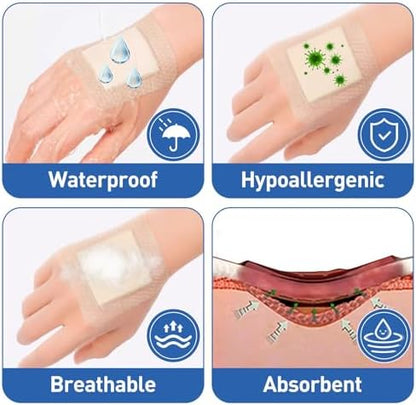 AZEN hypoallergenic sterile silicone bandage showcasing the gentle skin contact layer.
