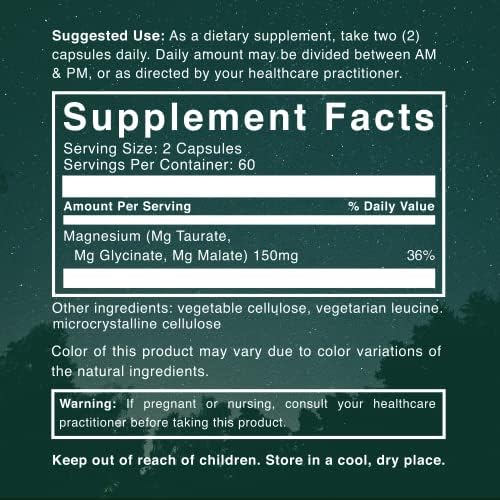 Side angle of Natural Rhythm Triple Calm Magnesium dietary supplement container for stress relief
