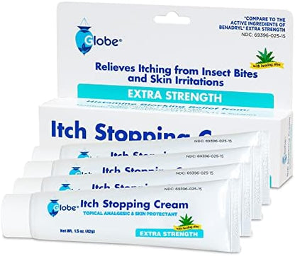 Detail of Globe cream label showing Diphenhydramine HCl 2% concentration.