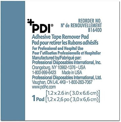 PDI B16400 non-woven tape remover wipe being applied to skin residue