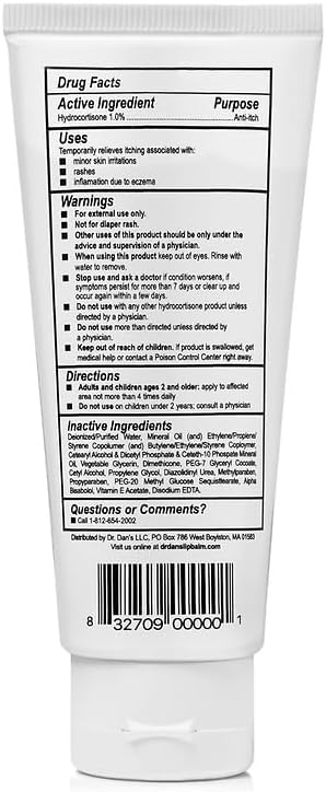 Dermatologist formulated 1 percent hydrocortisone lotion for eczema treatment