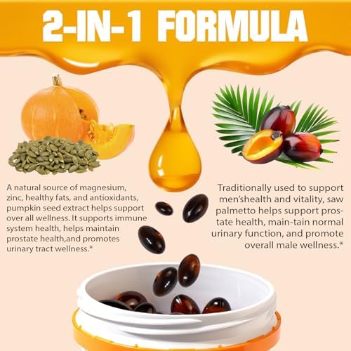 Back label of Sxosxo 1000mg Pumpkin Seed Oil and Saw Palmetto supplement