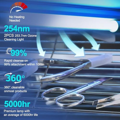 Bluetop salon equipment with door open showing rack