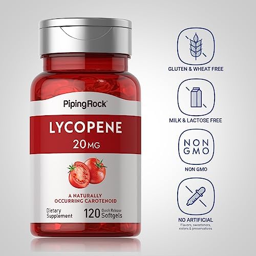 Piping Rock Lycopene 120 quick-release softgels close-up packaging