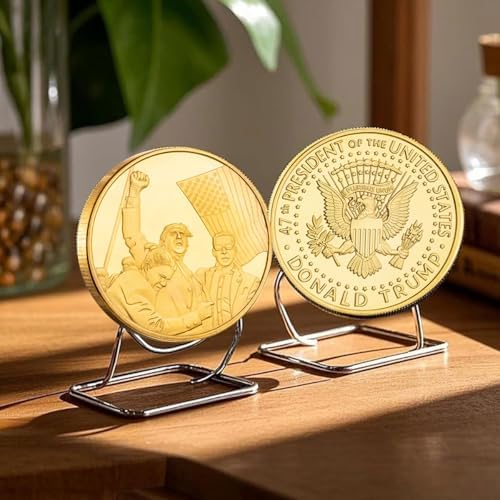 Detailed close up view of the gold plated historical challenge coin engraving
