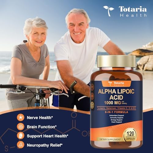 Totaria Alpha Lipoic Acid capsules next to the imported packaging for liver detox support