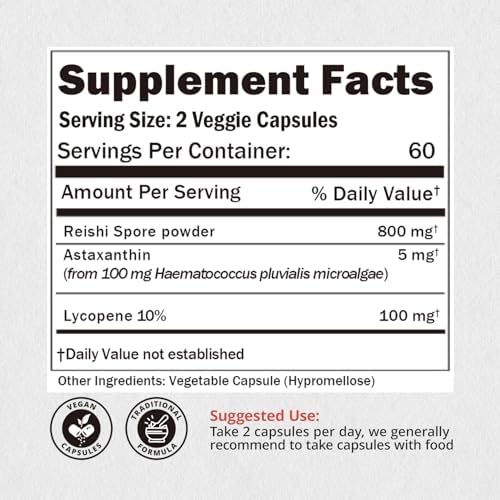 NATUREBULK natural microalgae astaxanthin and tomato extract veggie capsules supplement panel