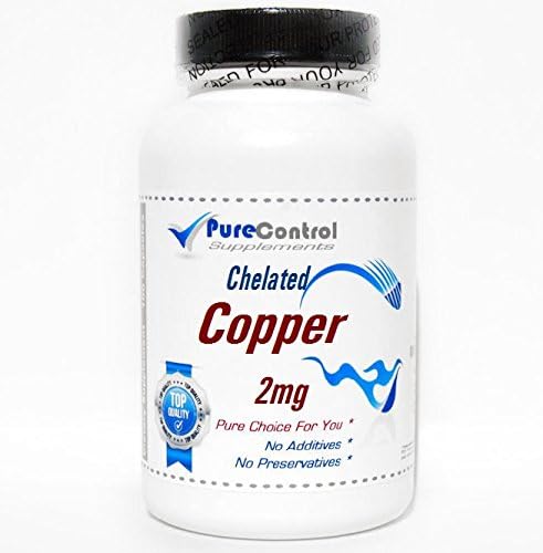 PureControl chelated copper vitamin a and c supplements 2 mg 200 capsules