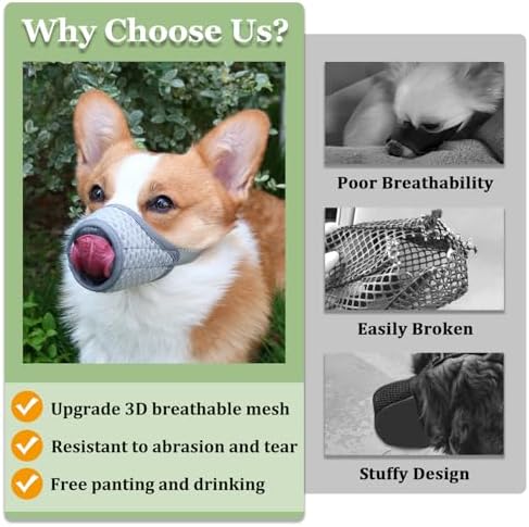 Mayerzon humane puppy muzzle allowing panting and drinking